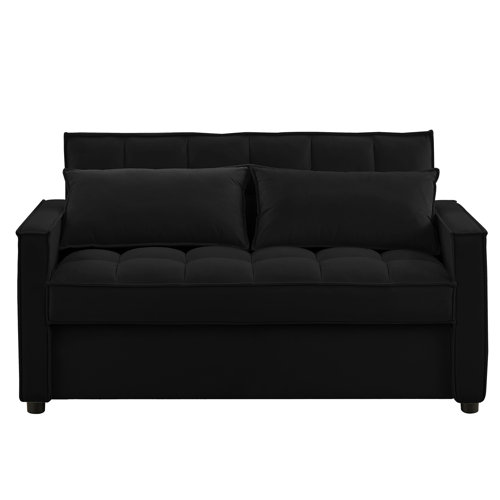 Mercer41 Ledjona Velvet Convertible Sofa Bed Pull Out Sleeper Sofa